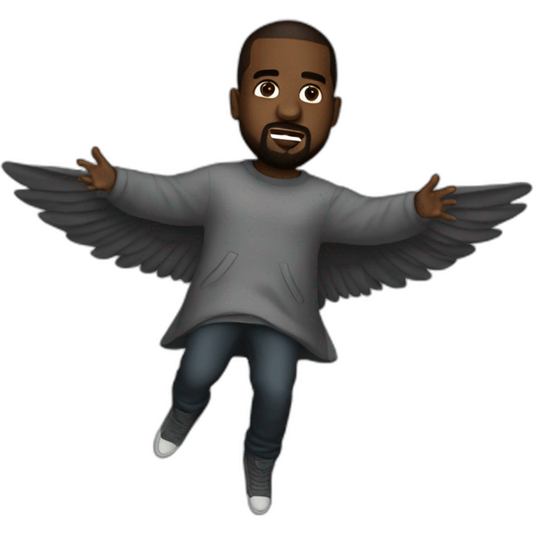 kanye west flying emoji