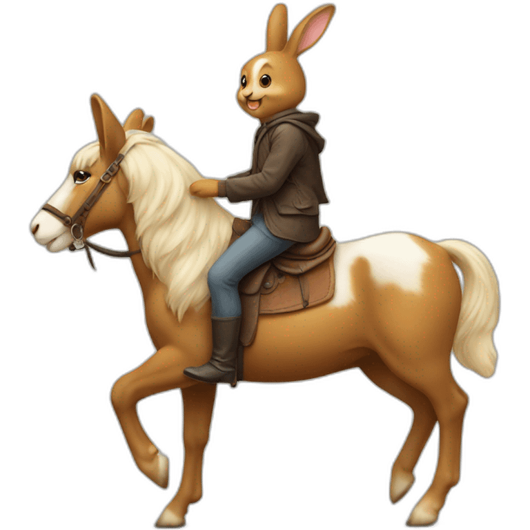 Lapin sur un chevale emoji