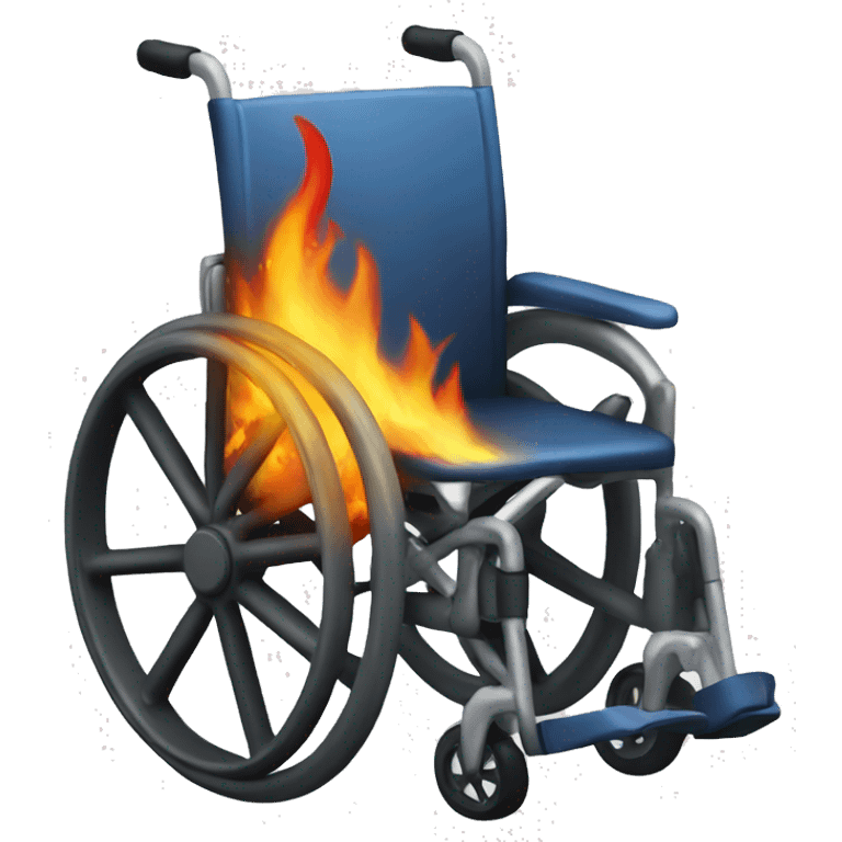 Wheelchair with fire emoji