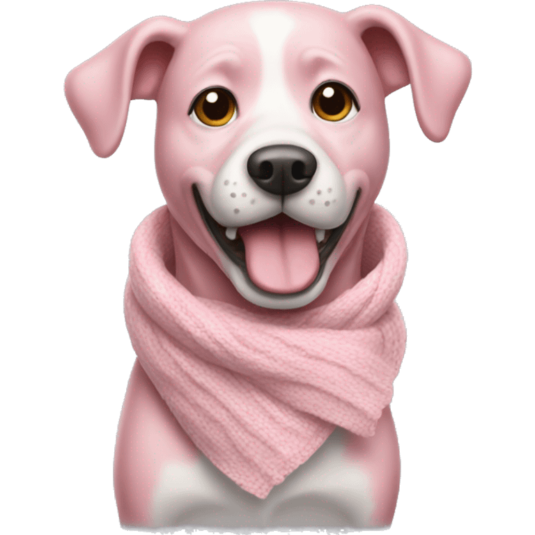 pink dog with a white scarf that ate a cappuccino emoji