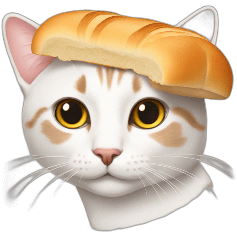 Cat with bread head emoji