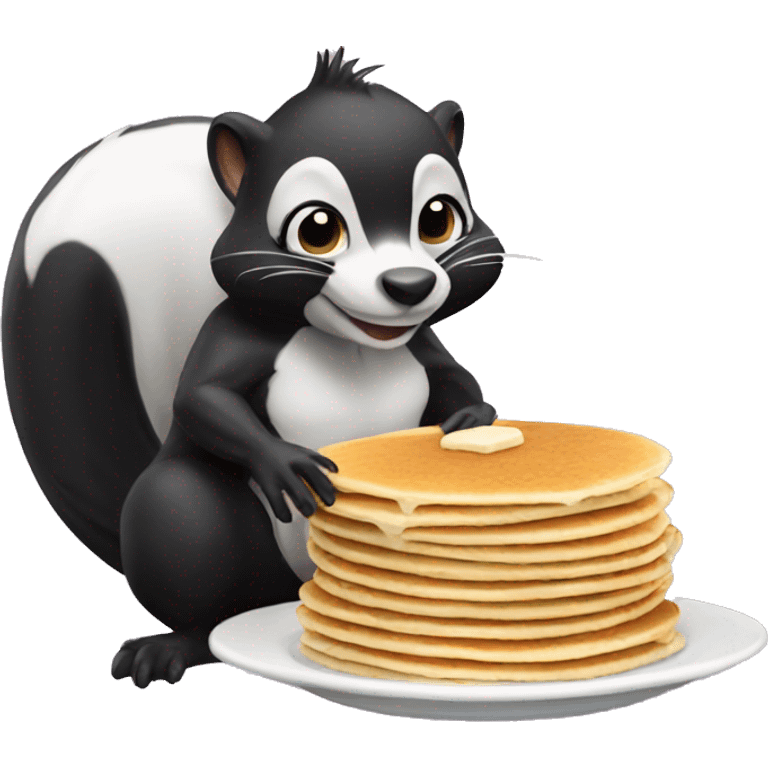 skunk eating pancakes emoji