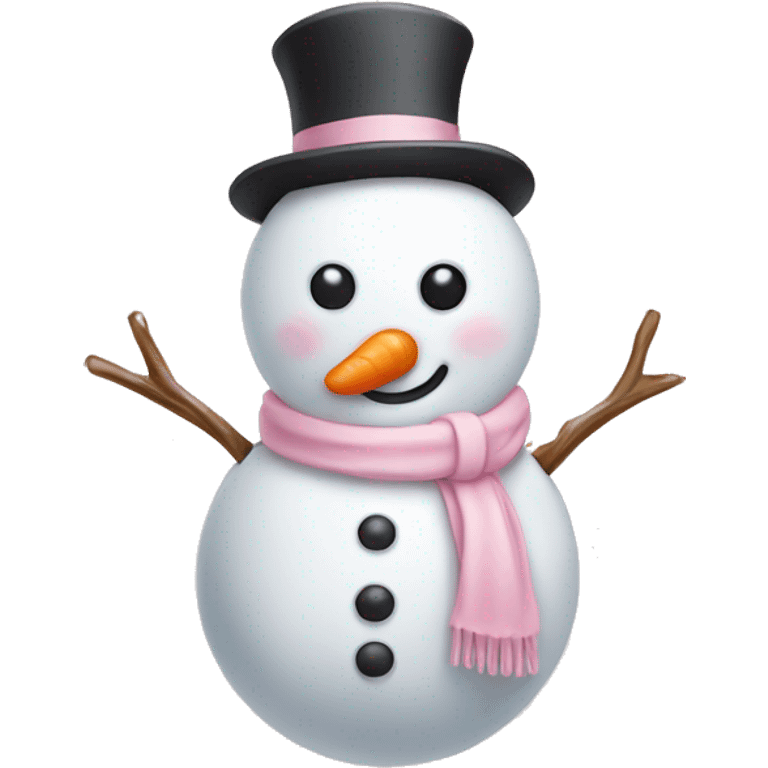 cute light pink snowman emoji