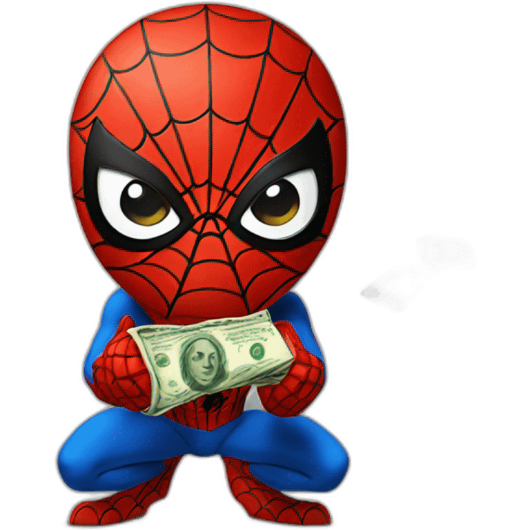 Spiderman counting money emoji