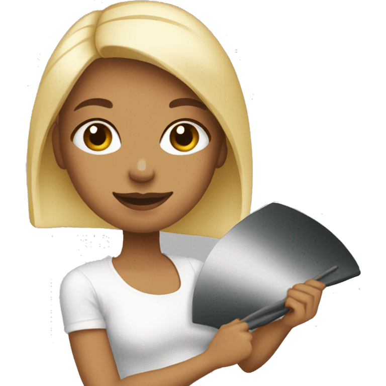 artist blonde girl holding a palette emoji