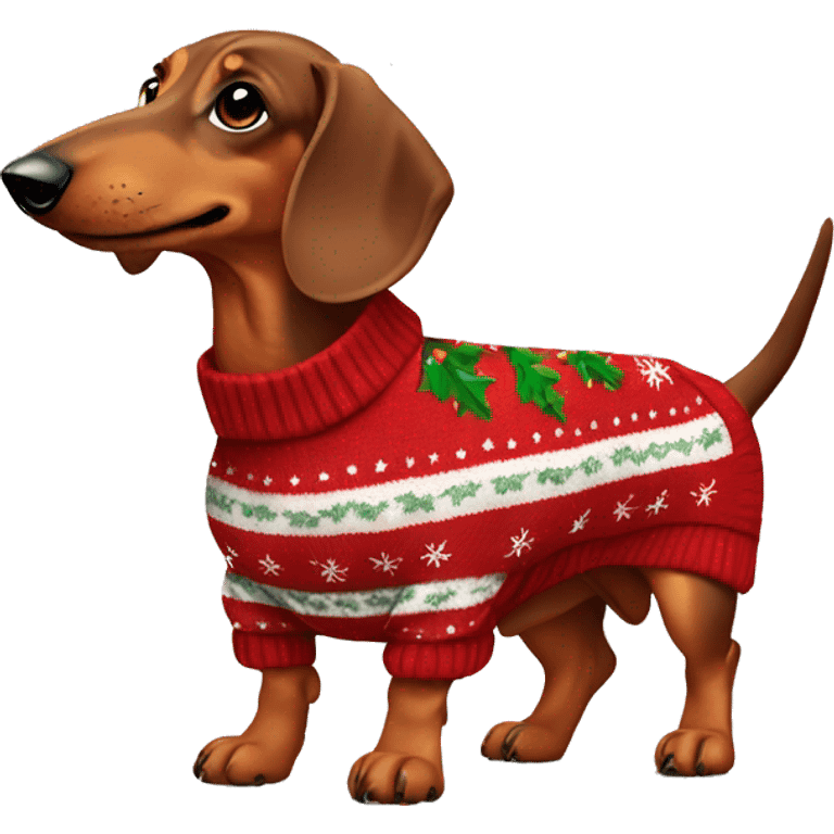 dachshund in a christmas sweater emoji