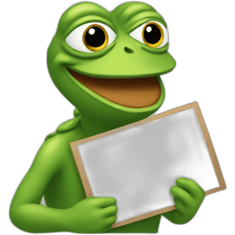 pepe holding a sign emoji