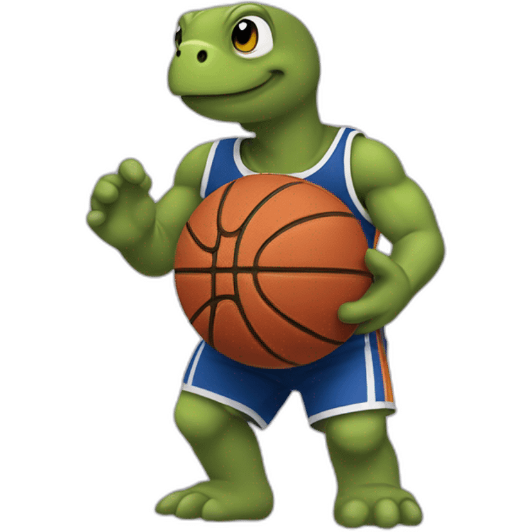 Tortue qui joue du basket emoji