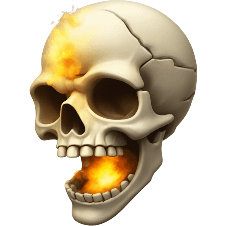 Exploding skeleton head emoji