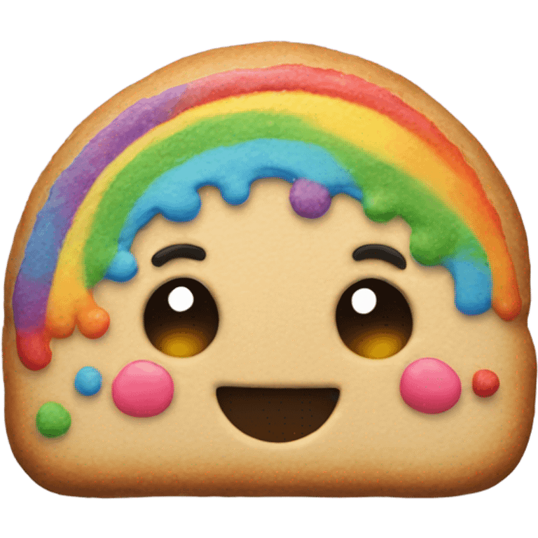 Rainbow Christmas cookie emoji