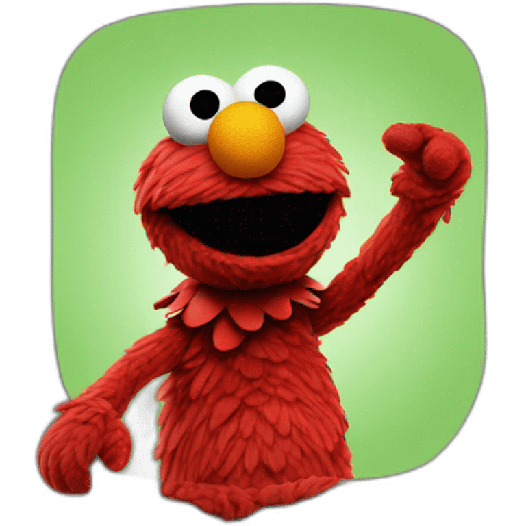 Elmo helpfully shooting emoji