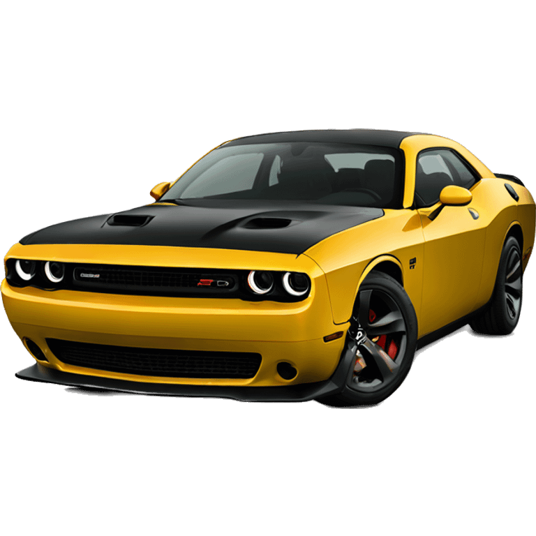 Dodge Challenger hellcat 2024 black front view emoji