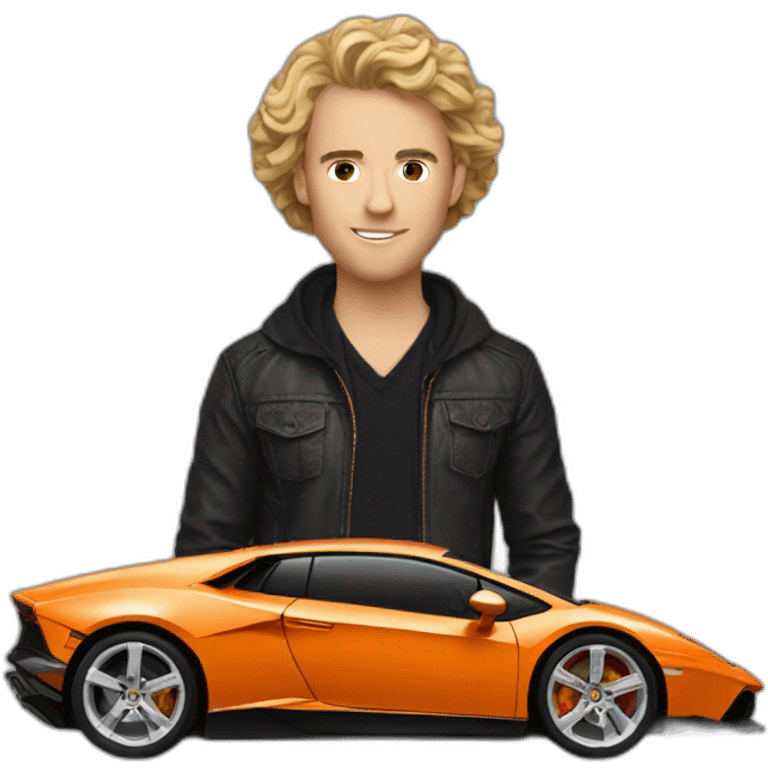 taylor otwell with orange lamborghini emoji