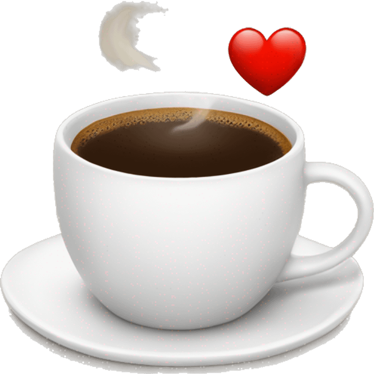 A cup of coffe with a heart at the center emoji