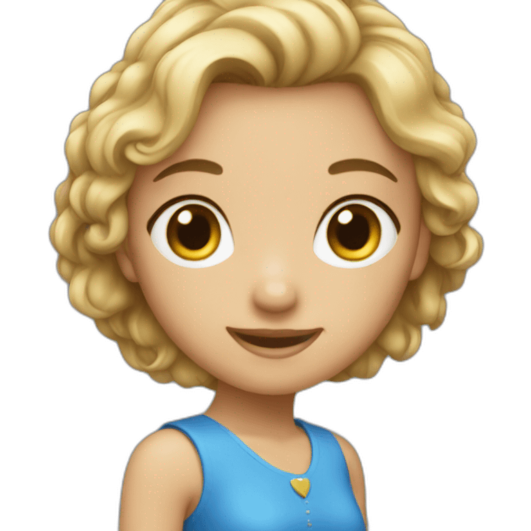 A girl wearing a blue dress emoji