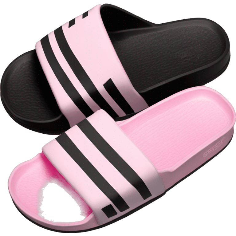 adidas adilettes sandals comfort pink cloud and black emoji