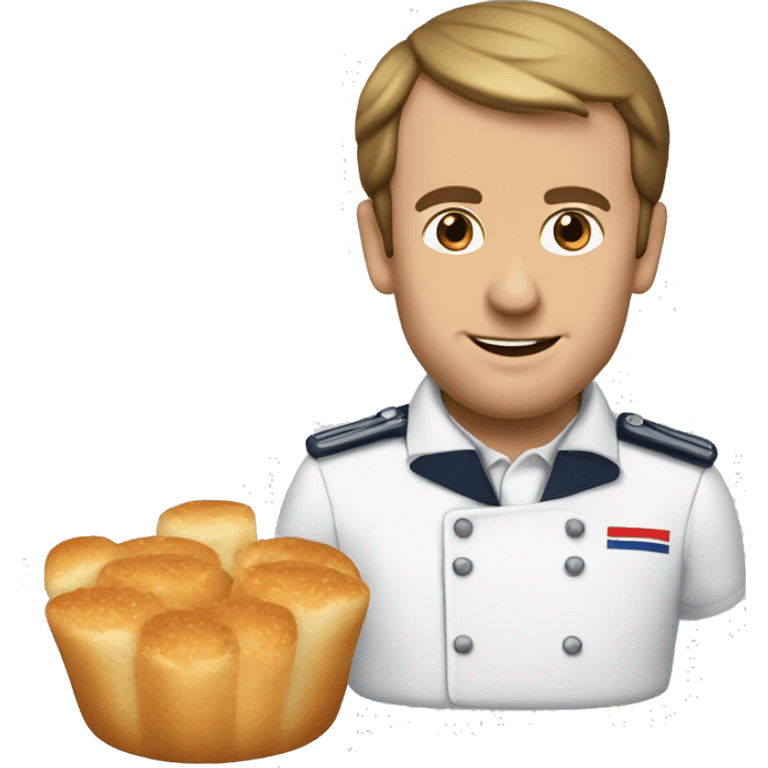 Macron en train de manger bagette de pain emoji