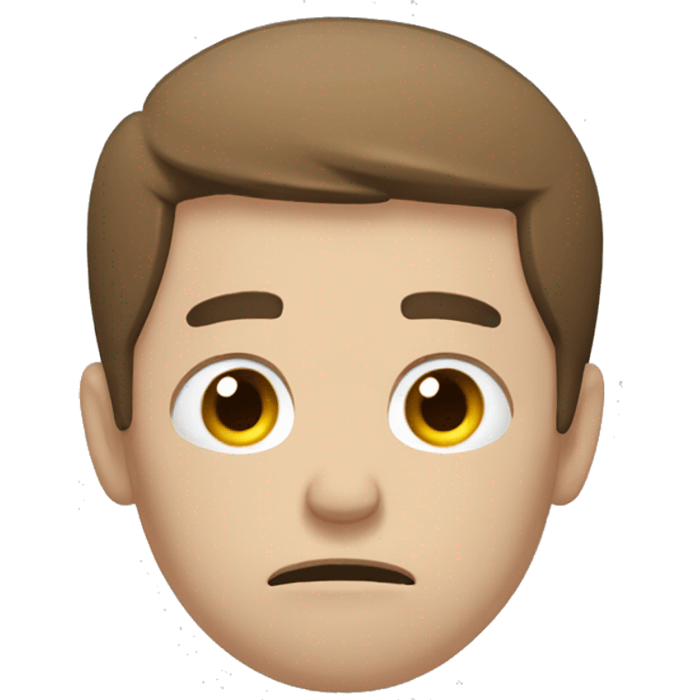 Sad White Man with short brown hair lifting weights while crying emoji