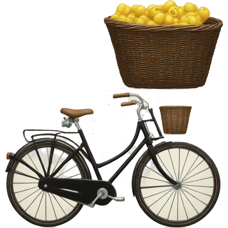  vintage black bicycle just with a front basket  emoji