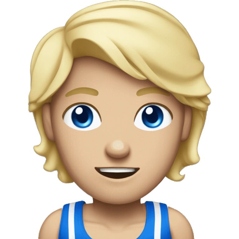 A blonde lefty boxer with blue eyes emoji