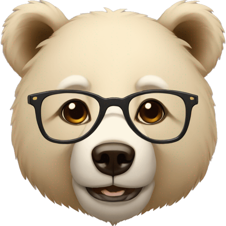  A bear with specs emoji