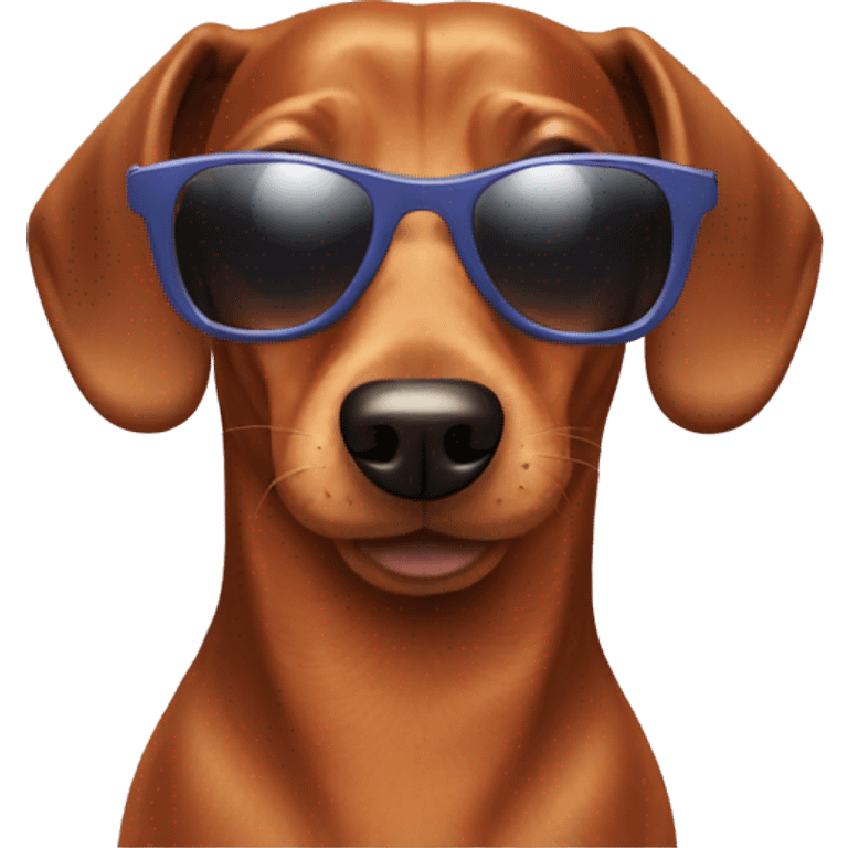 dachshund with sunglasses emoji