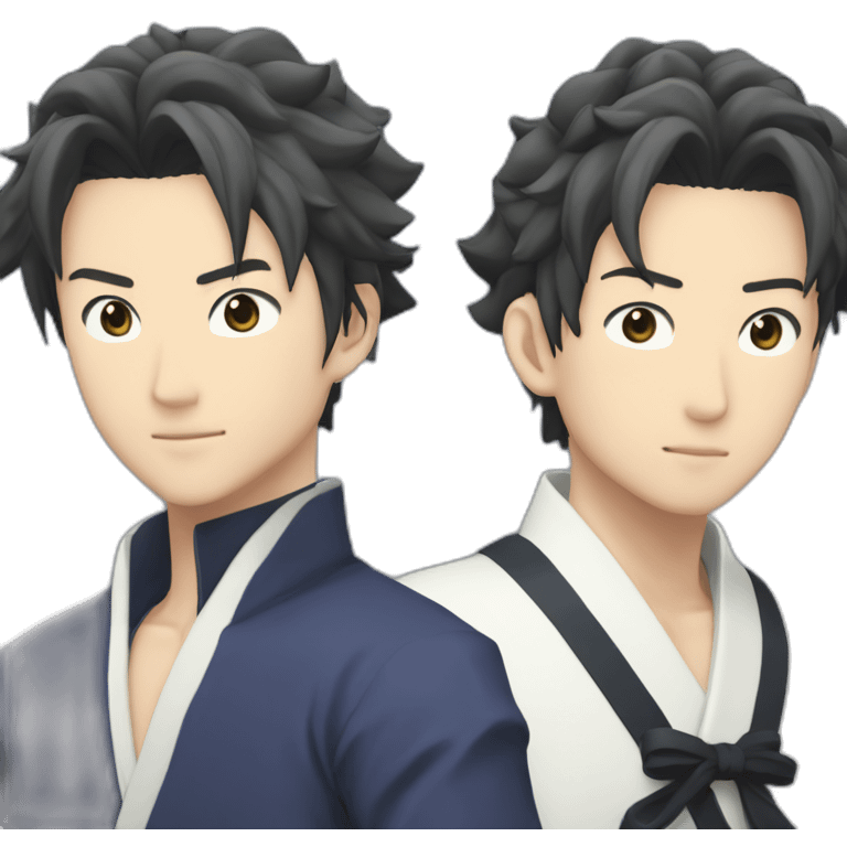 gojo satoru with kamado tanjiro emoji