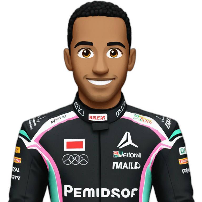 lewis hamilton in black race suit emoji