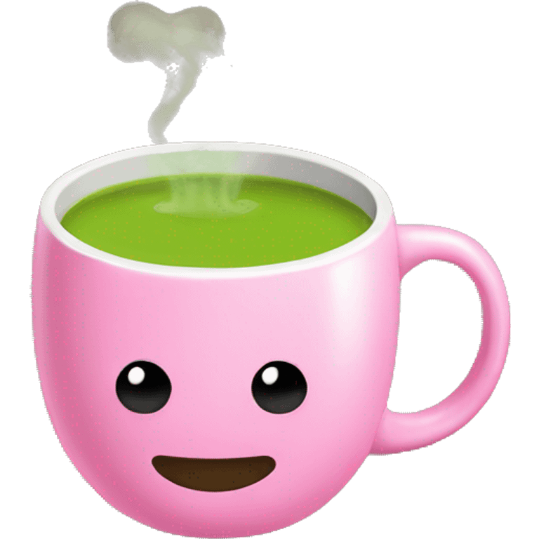 Hot Matcha in a pink mug emoji