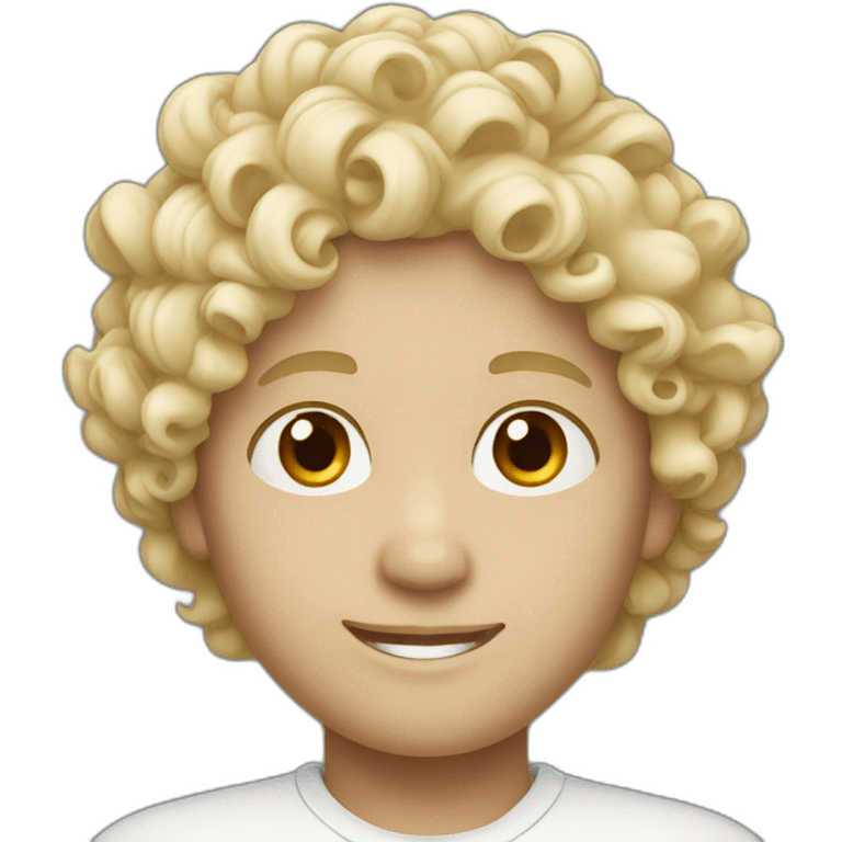 A curl head boy with a white skin tone  emoji