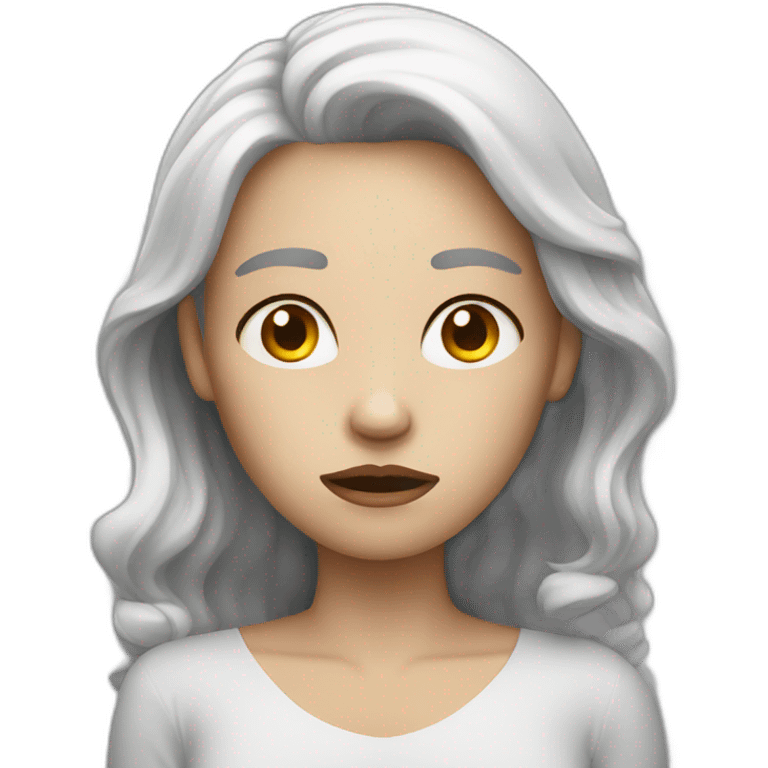 woman worried_ white skin emoji