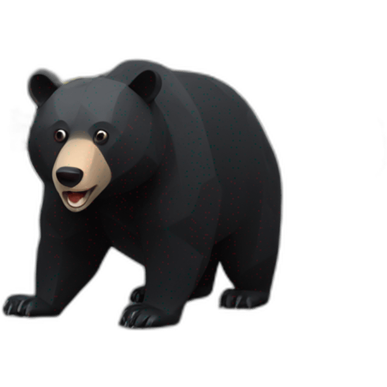 Lowpoly black bear with gas station emoji