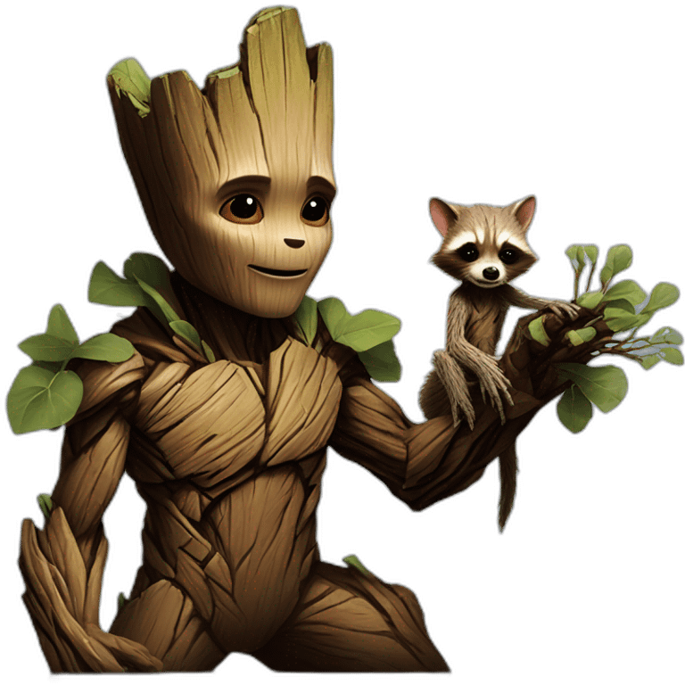 guardians of the galaxy rocket and groot emoji