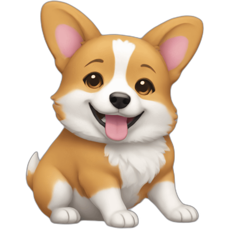 Girl corgi hug emoji