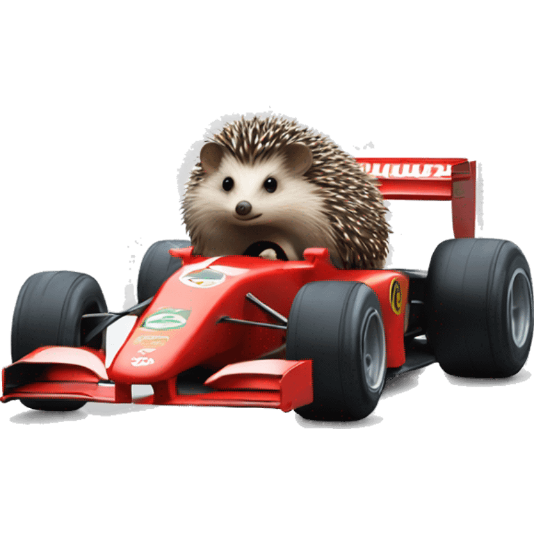 formula1 car with a hedgehog emoji