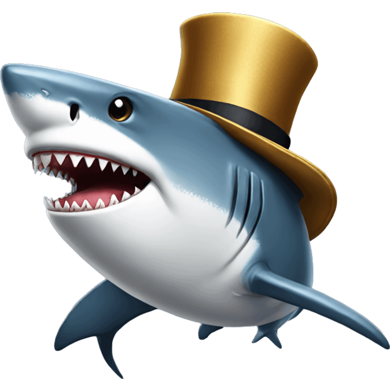 shark whith tophat emoji