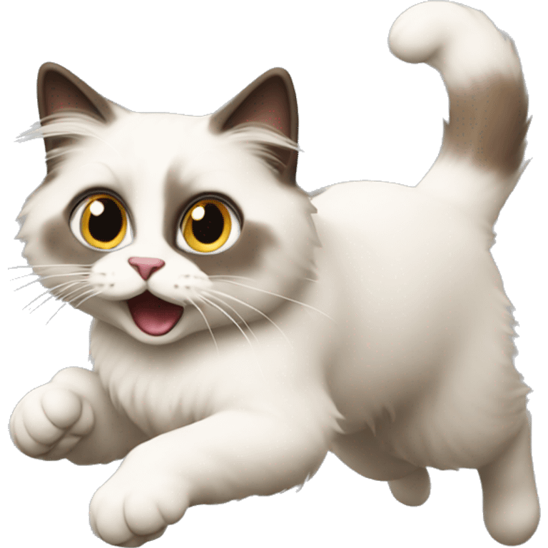 Ragdoll cat running away emoji