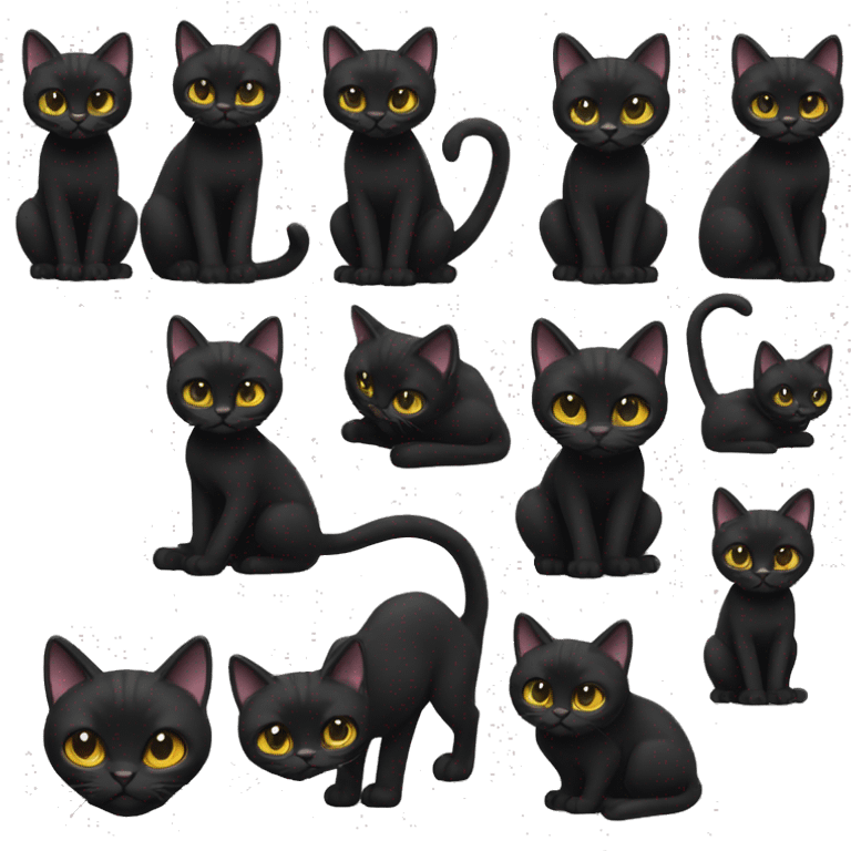 Black cat sassy emoji