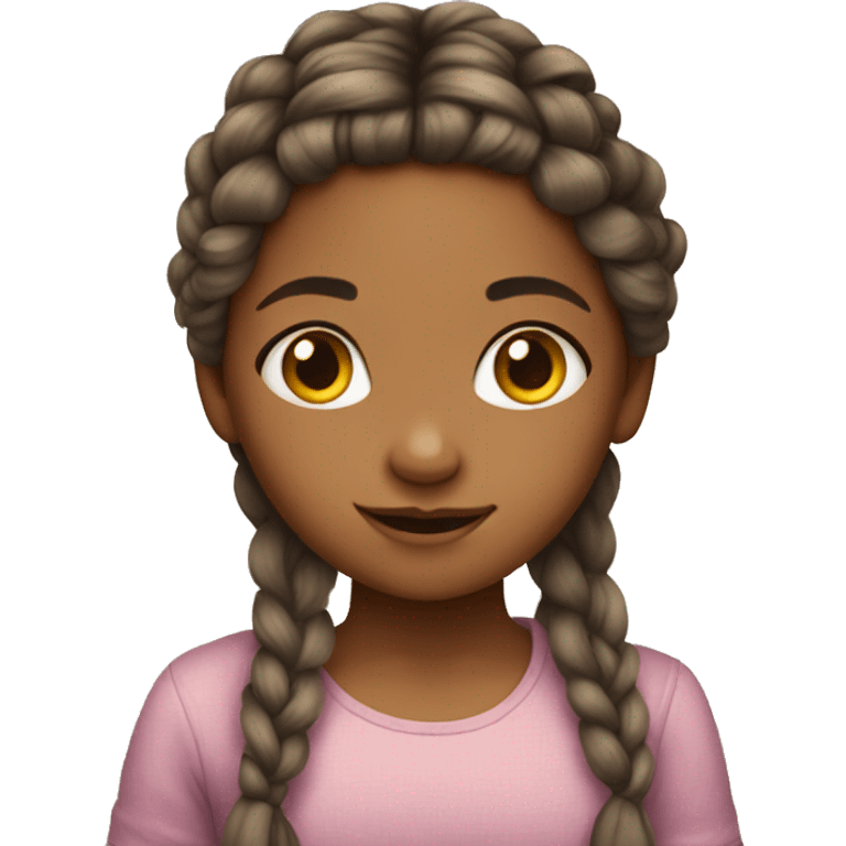 Little girl with braided hair. emoji