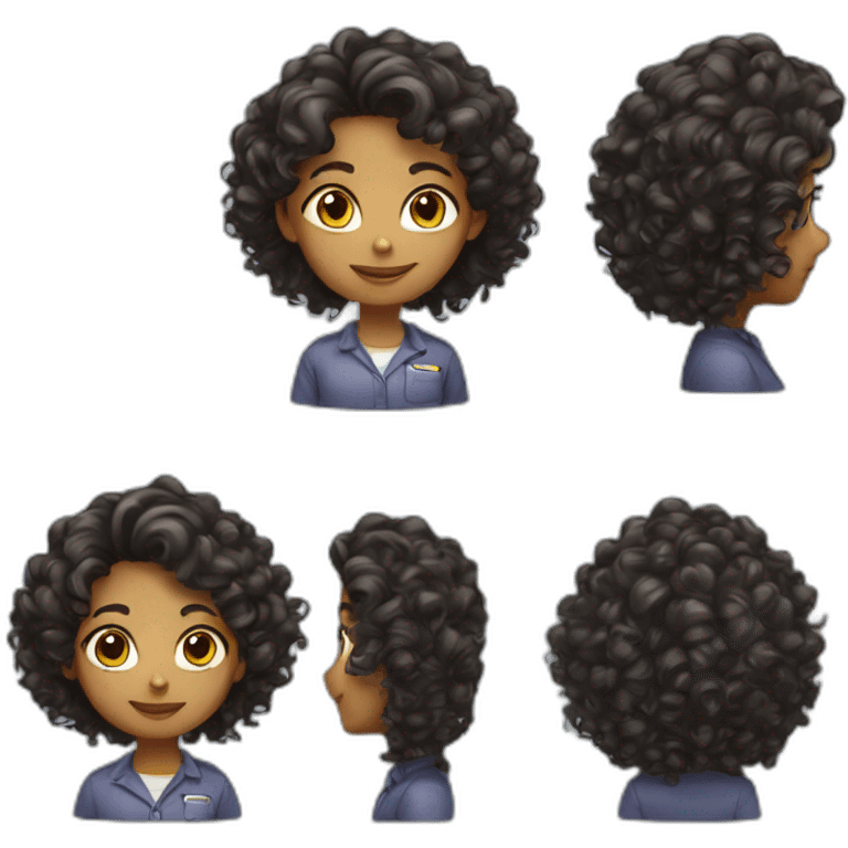 Curly hair engineer girl emoji