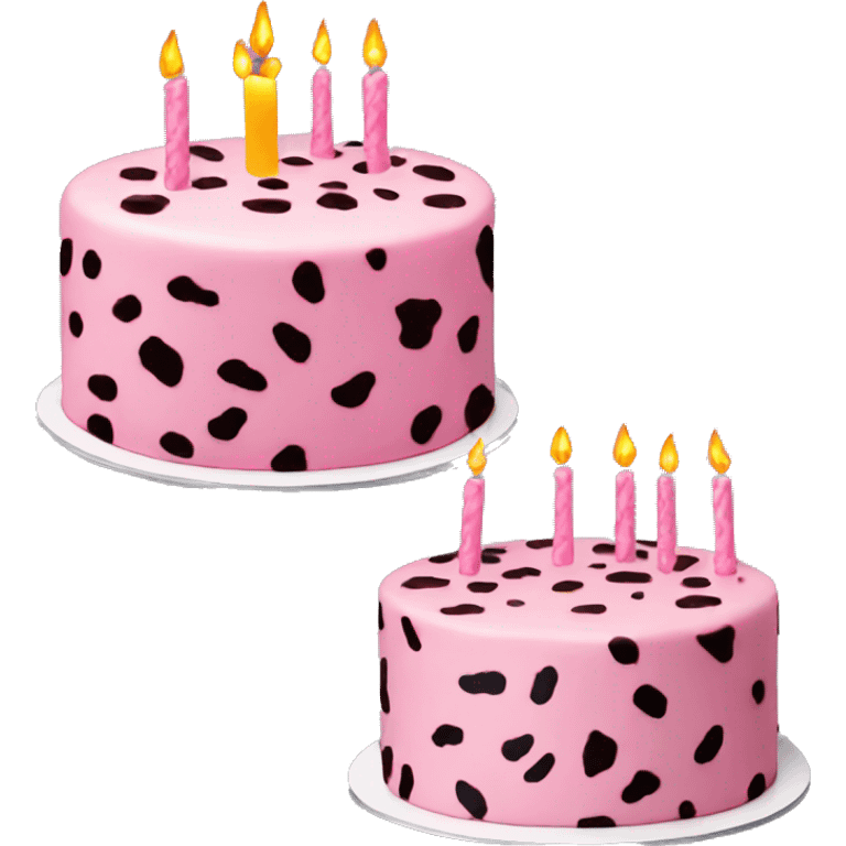 Pink Birthday cake with Leopard Print  emoji