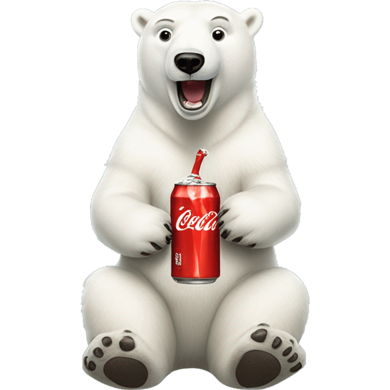 Polar bear with coke cola  emoji