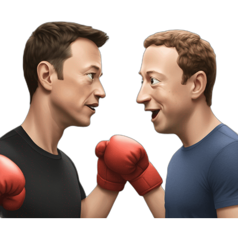 Boxing Elon musk vs Mark Zuckerberg emoji