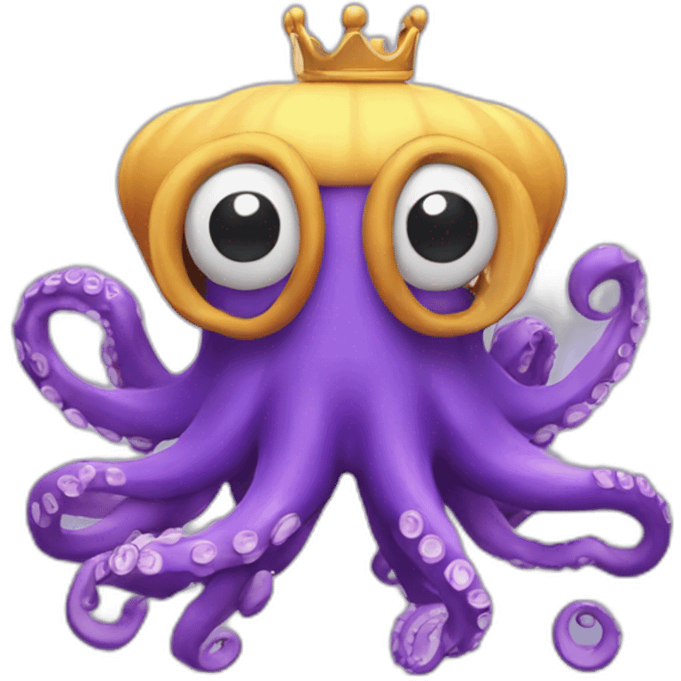 Octopus 3D with a crown emoji