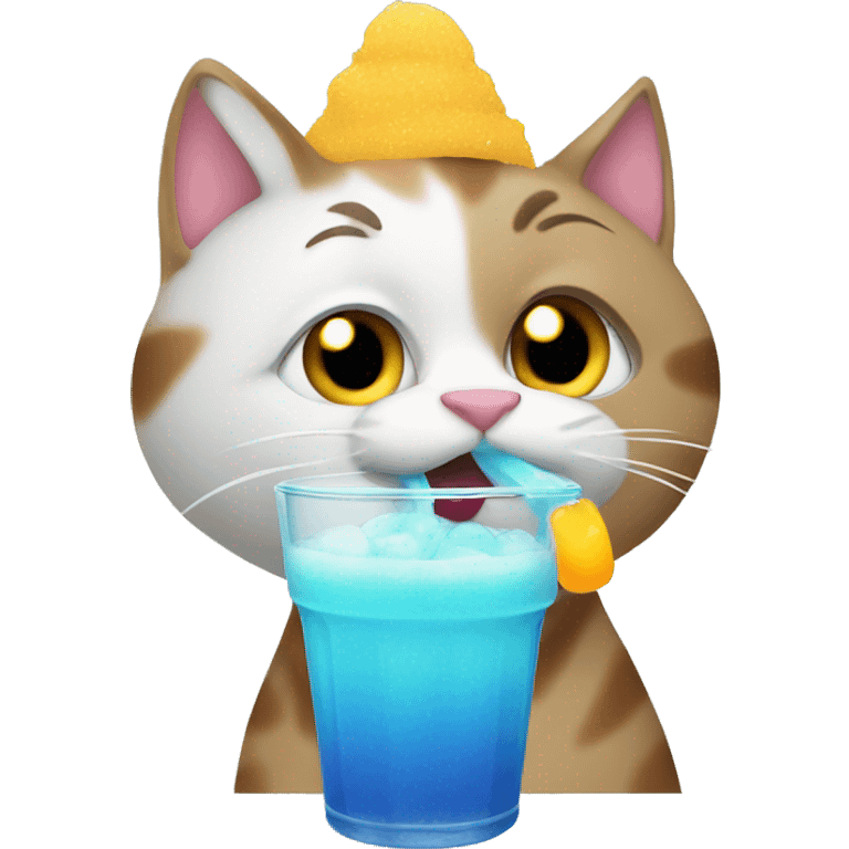 Cat drinking slushy  emoji