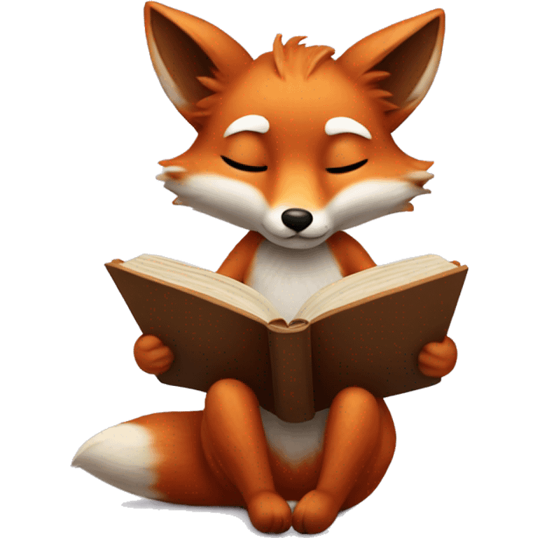 little fox reading a book emoji