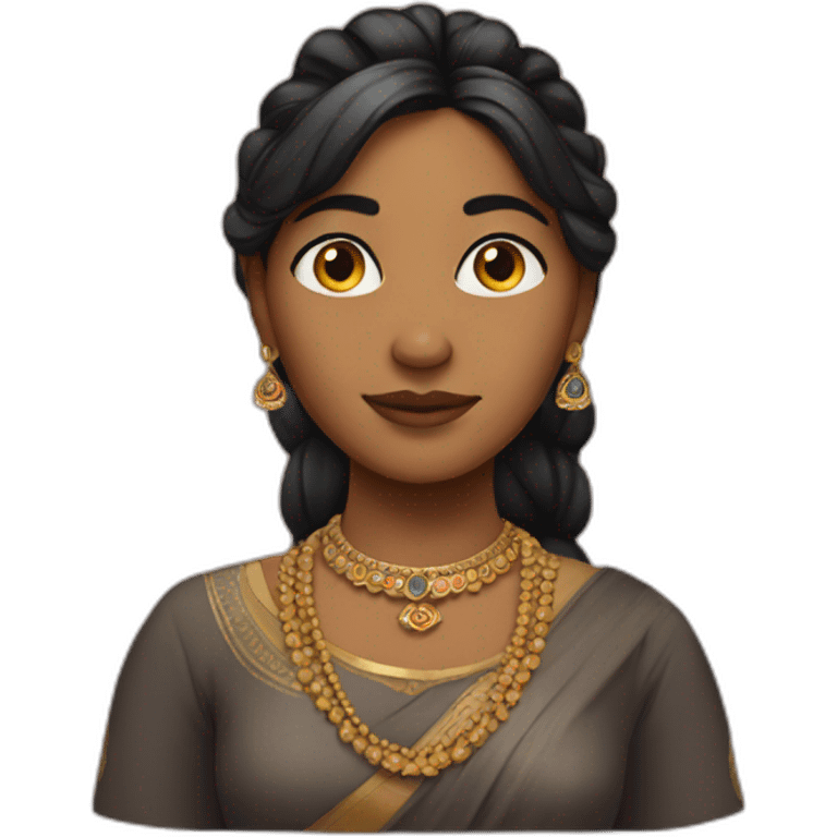 Indian girl with juda hairstyle emoji