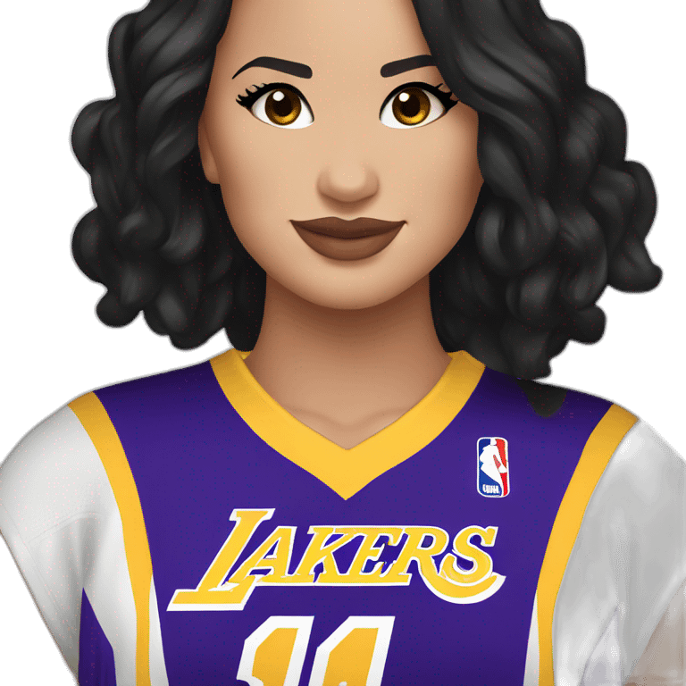 demi lovato wearing lakers jersey emoji