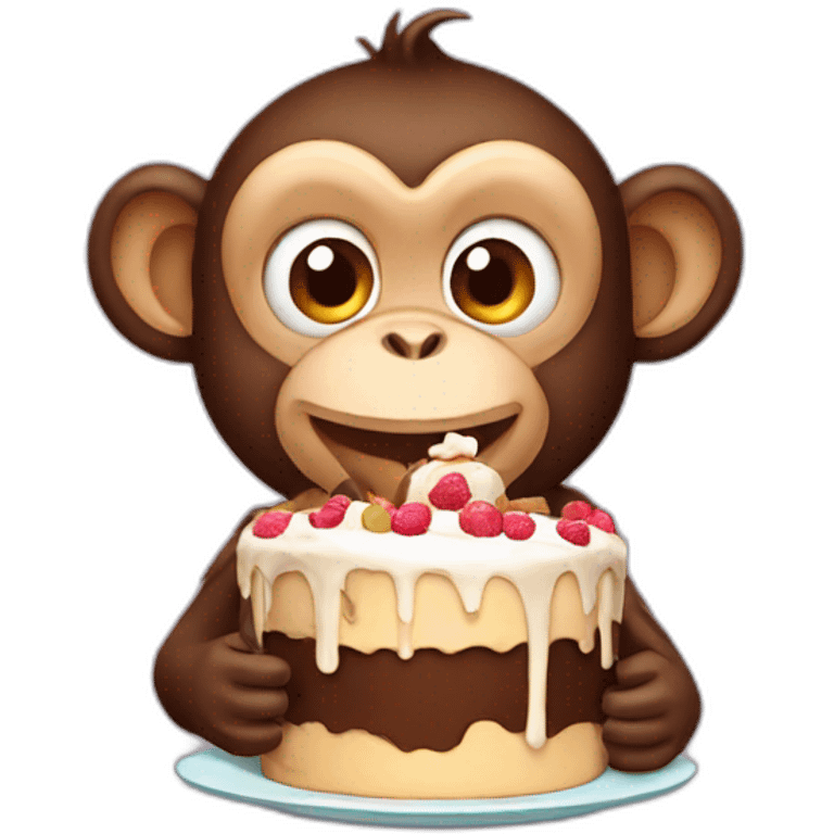 Monkey eating cake  emoji