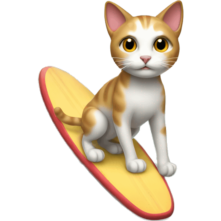 cat on surfboard emoji